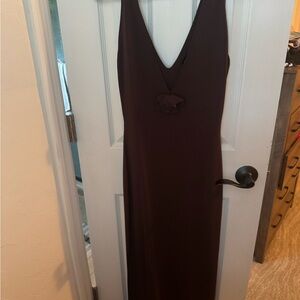 Urban Heritage Sleeveless V-Neck Maxi Dress in Dark Brown